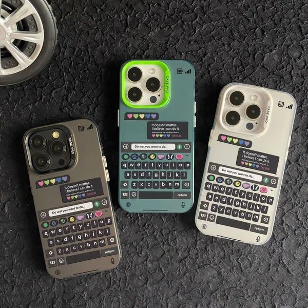 Black Keyboard Emoji Style Typing Screen Cool Case