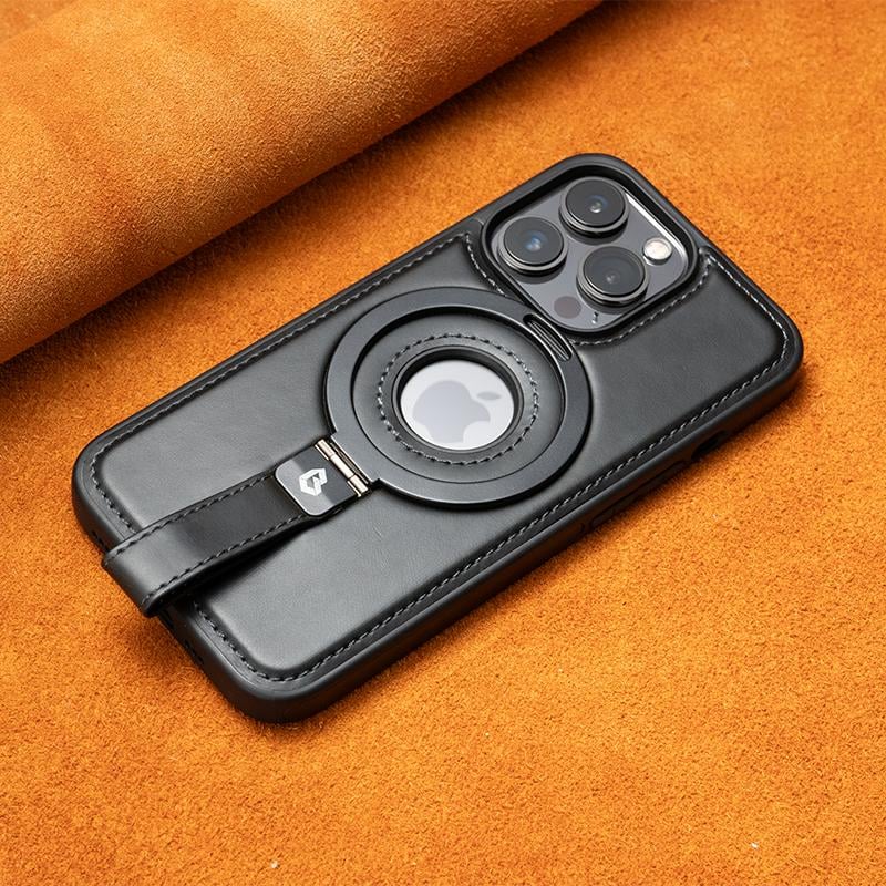 Upgraded Version with Lanyard - Full-Coverage Shockproof Leather Magnetic Stand iPhone Case