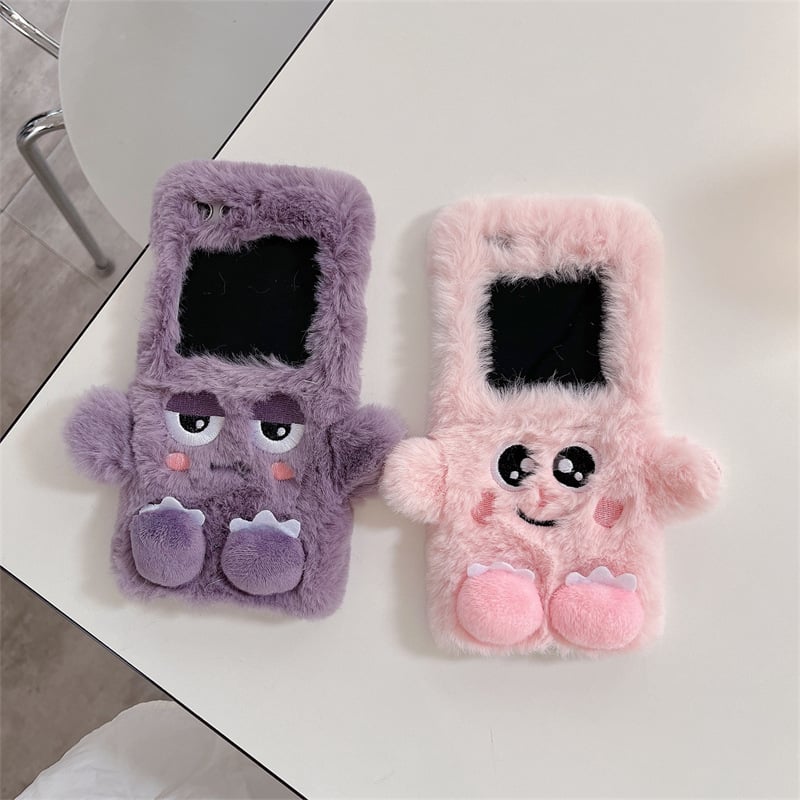 Plush Cartoon Monster Phone Case for Galaxy Z Flip 3/Galaxy Z Flip 4/Galaxy Z Flip 5/Galaxy Z Flip 6