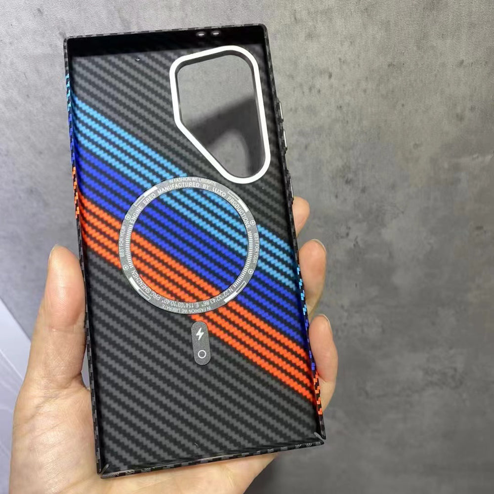 Trendy Carbon Fibre Wireless Case for Samsung