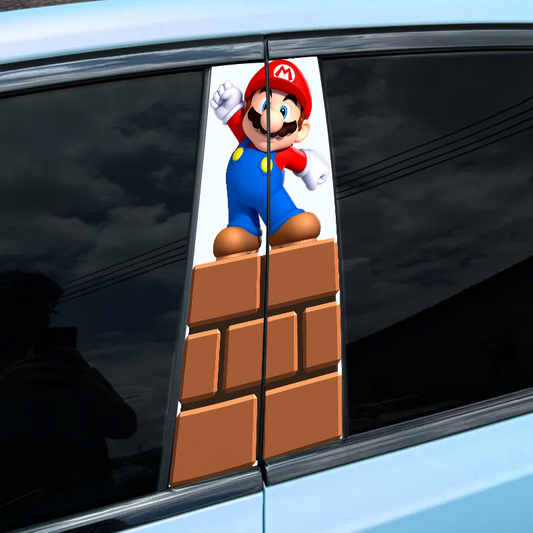 Car center pillar sticker(2PCS)-Mario-XC121