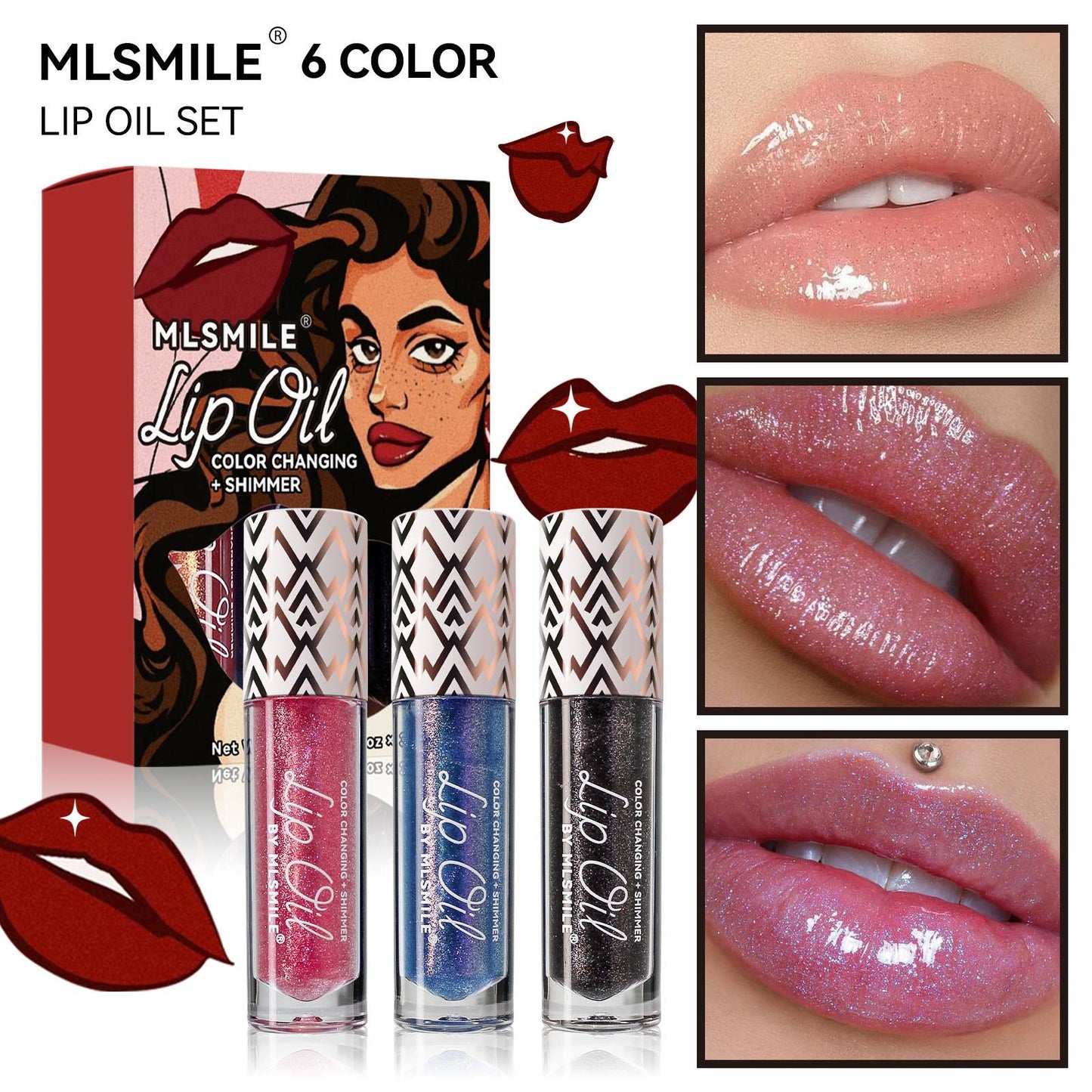 💝MLSMILE Pearlescent Color Changing Lip Gloss