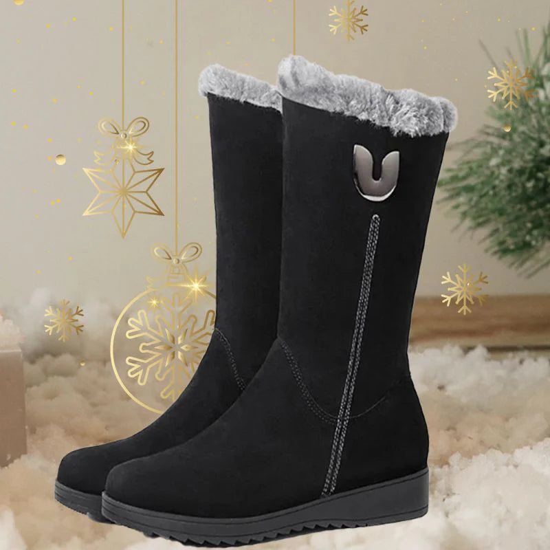Women's Black Suede Winter Boots