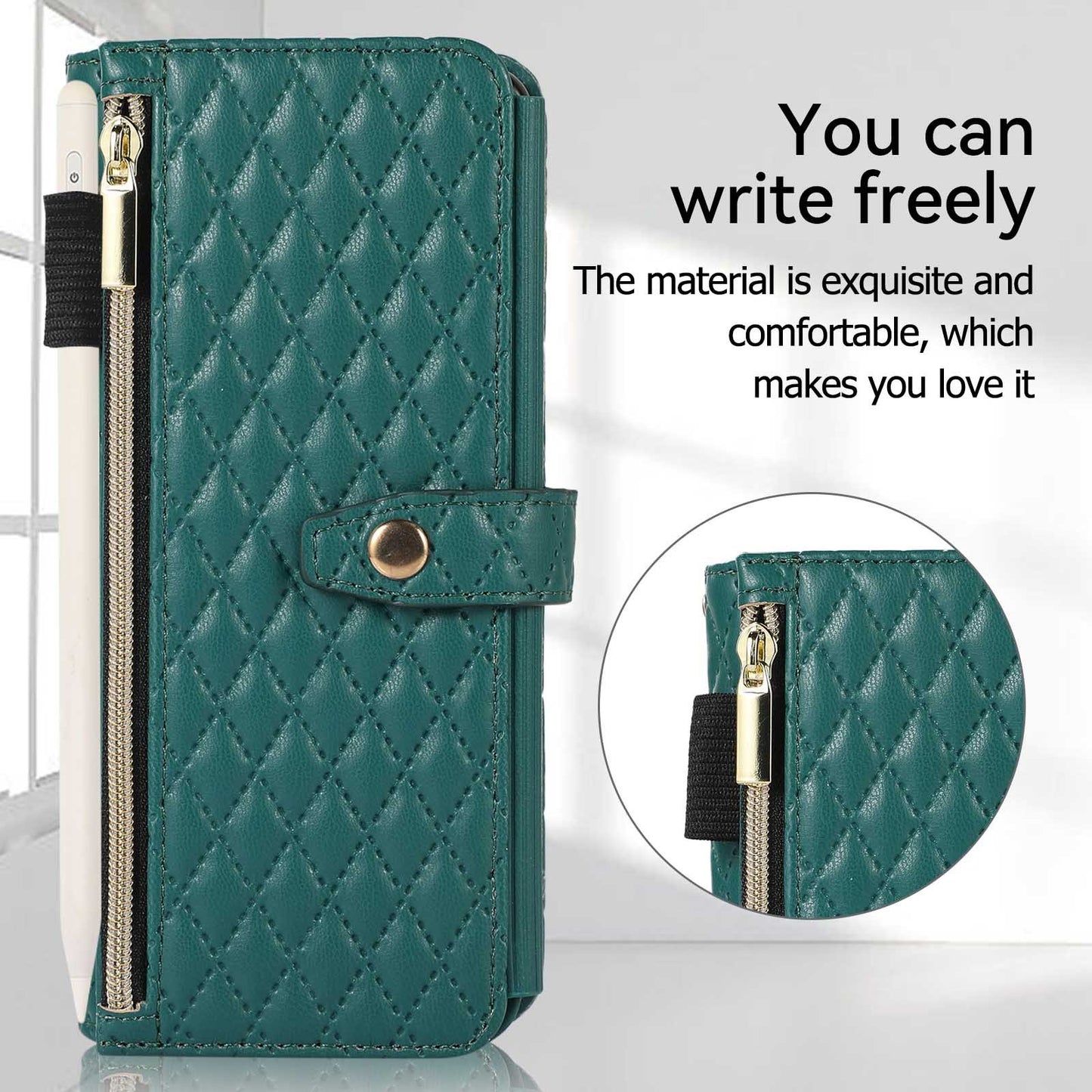 Lanyard Crossbody Rhombic Flip Wallet Case For Samsung Galaxy Z Fold4 Fold3 5G