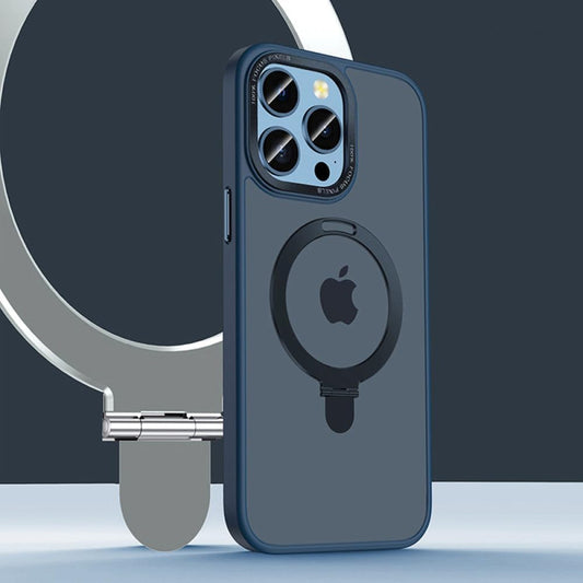 Magnetic integrated bracket metal lens mobile phone case for iPhone 16/15/14/13