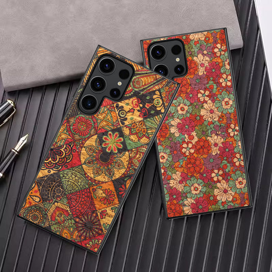 Retro Ethnic Style Floral Leather Phone Case For Samsung