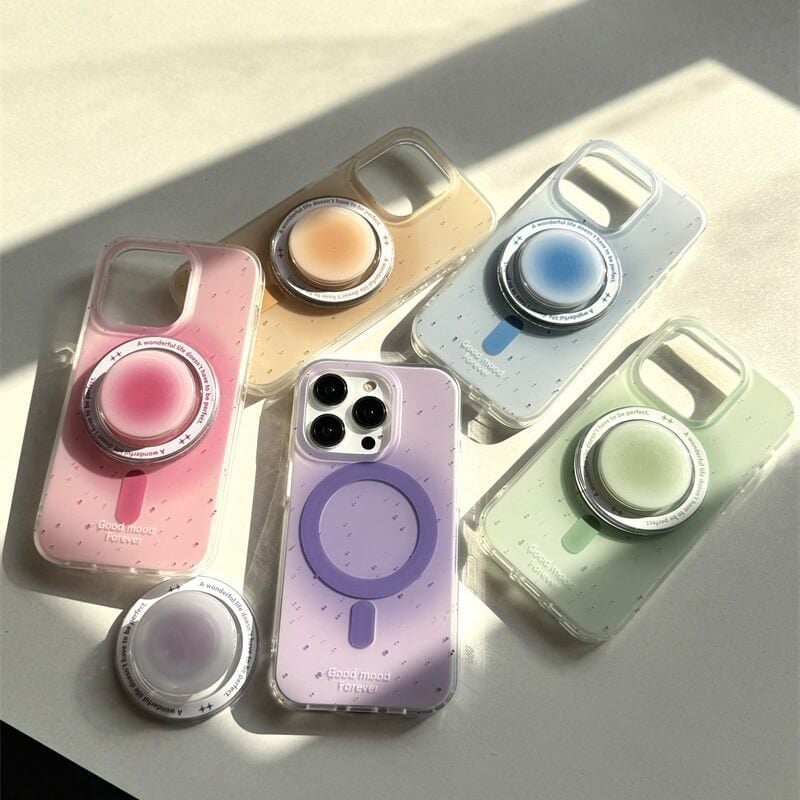 Simple solid color ink splash magnetic phone case