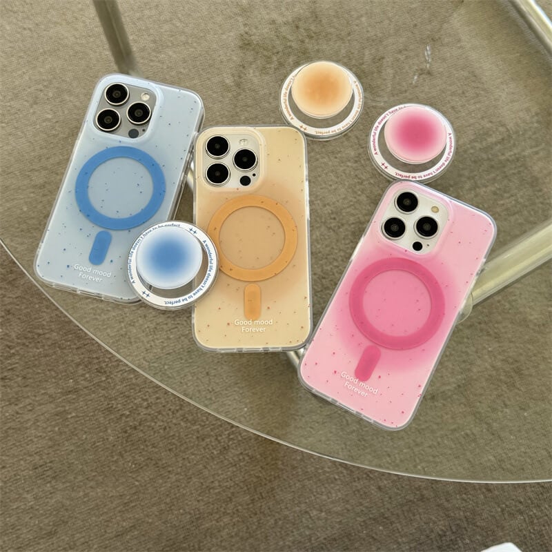 Simple solid color ink splash magnetic phone case