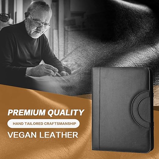 ExecutivePro Leather Portfolio with Notepad