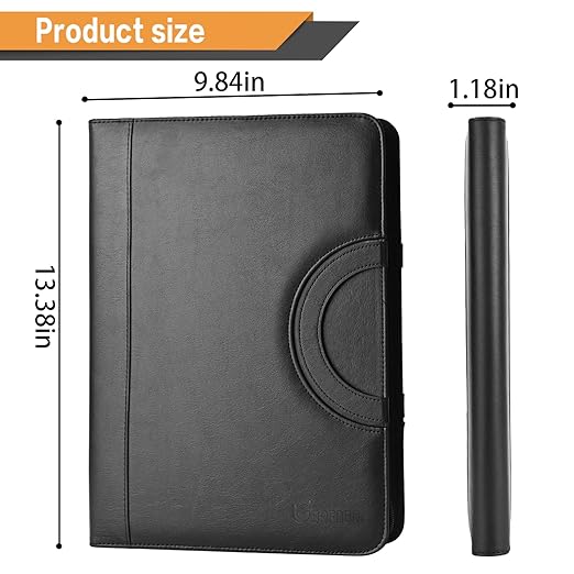 ExecutivePro Leather Portfolio with Notepad