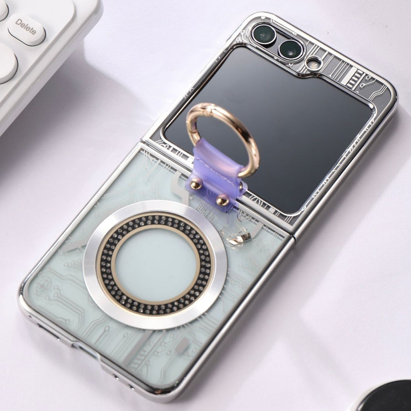 Plating Mechanical Circuit Diagram Magnetic Phone Case