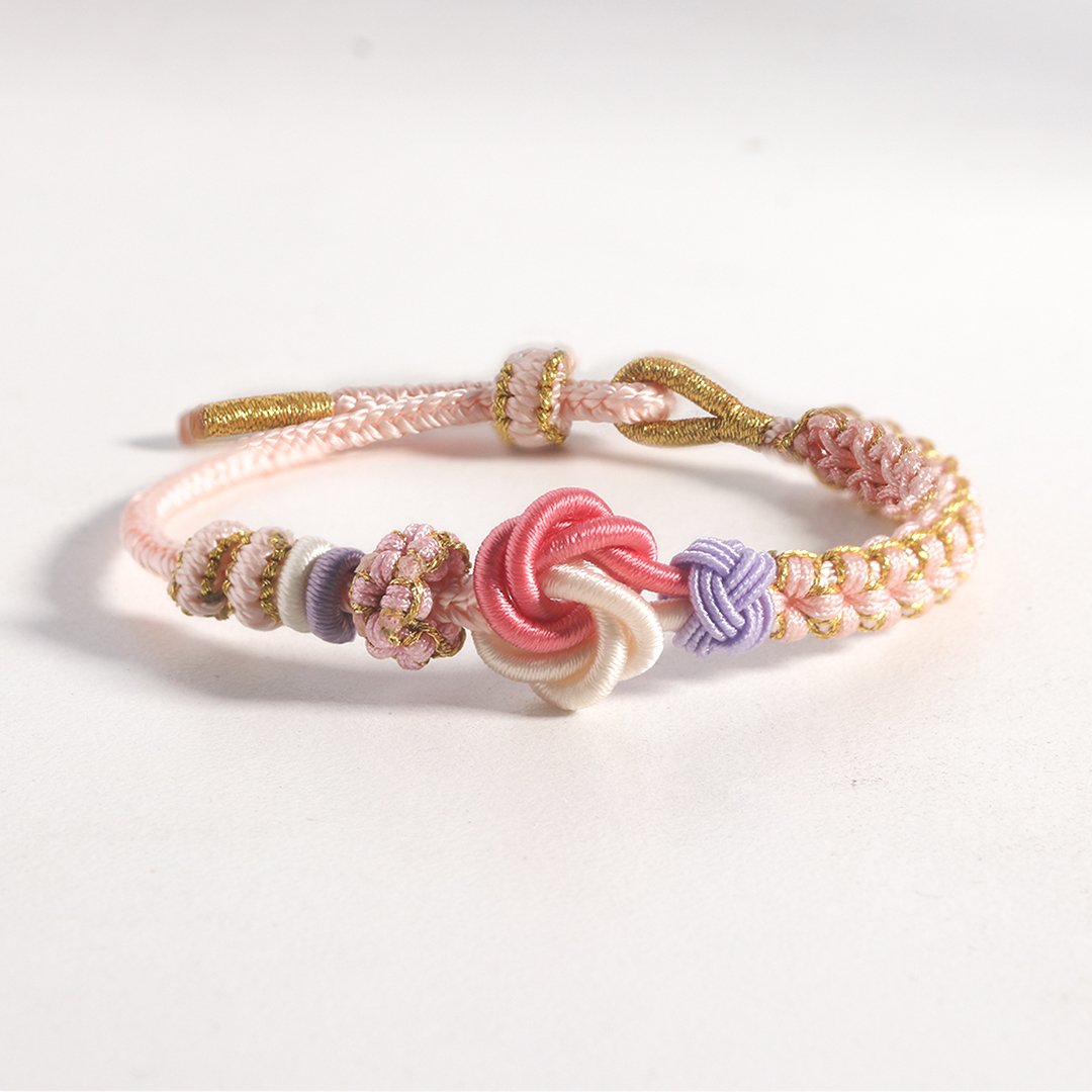 FOR DAUGHTER/GRANDDAUGHTER 🩷 - A LINK THAT CAN NEVER BE UNDONE PEACH BLOSSOM KNOT BRACELET🎀