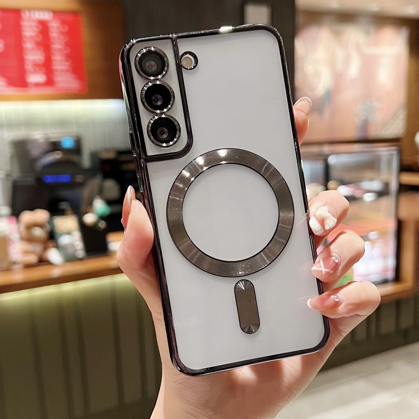 CD Pattern Lens Film Magnetic Phone Case For Samsung