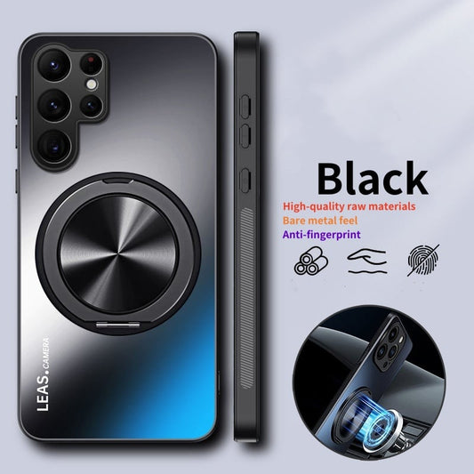 Fully inclusive magnetic bracket skin-feel mobile phone case for Samsung S25/S24/S23/S22/S21