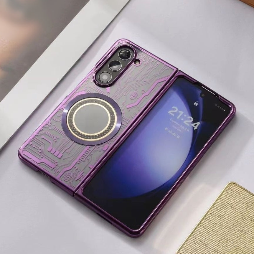 Plating Mechanical Circuit Diagram Magnetic Phone Case