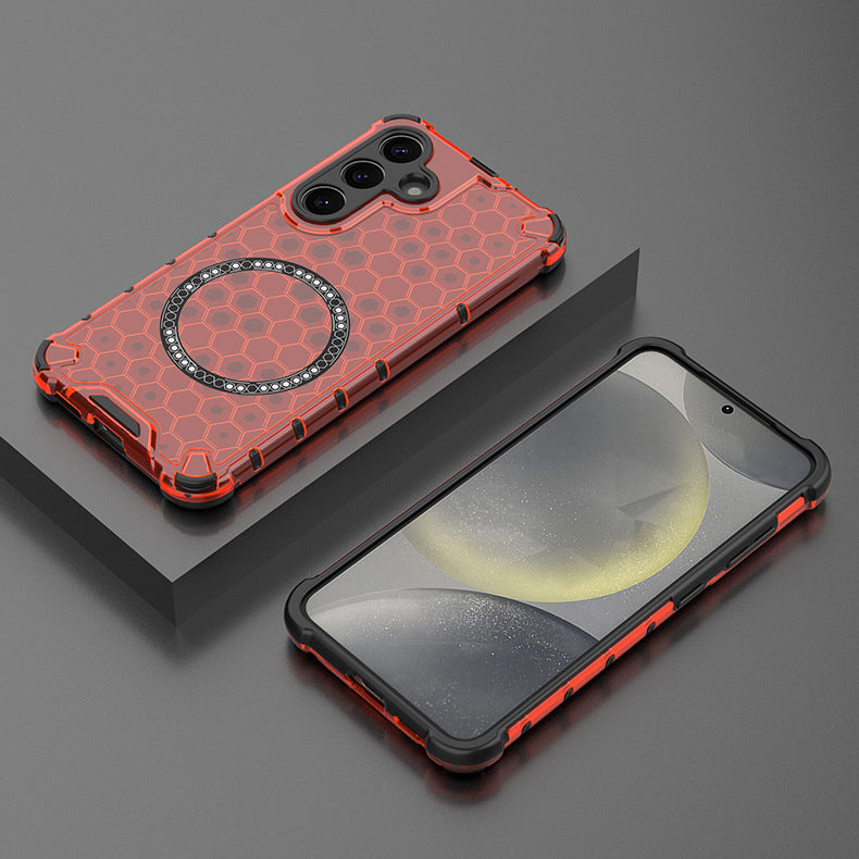 Honeycomb Style Magnetic Ring Phone Case For Samsung