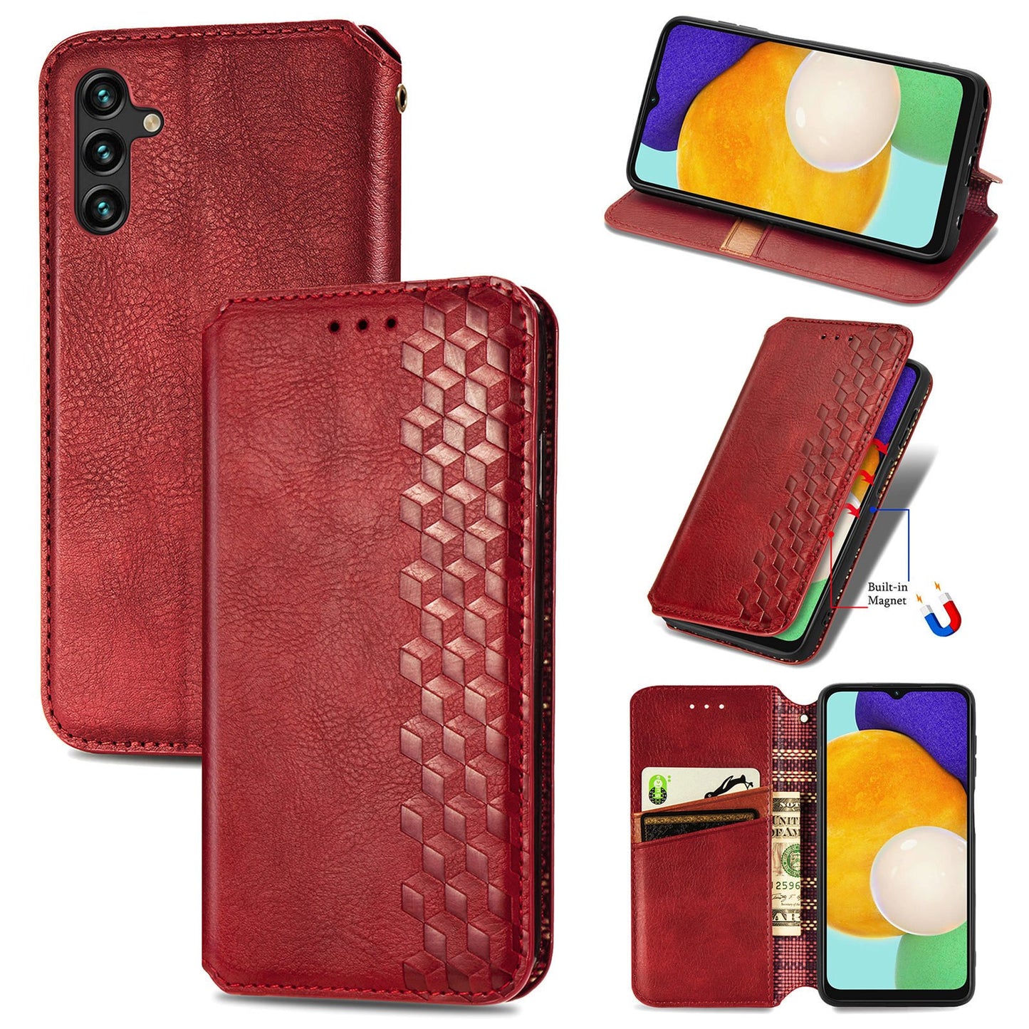 Luxury Leather Case Wallet Card Slot Stand Phone Cover For Samsung S23FE/S21FE/S20FE