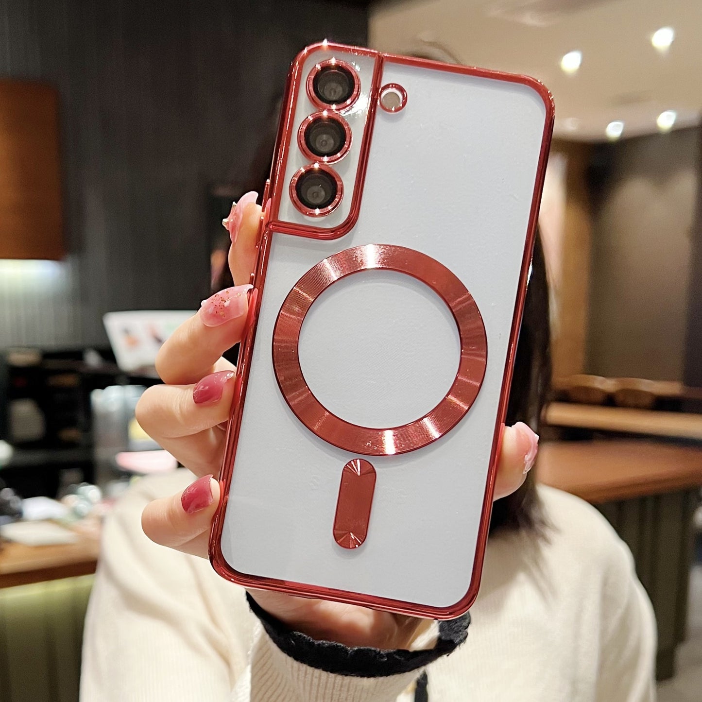 CD Pattern Lens Film Magnetic Phone Case For Samsung