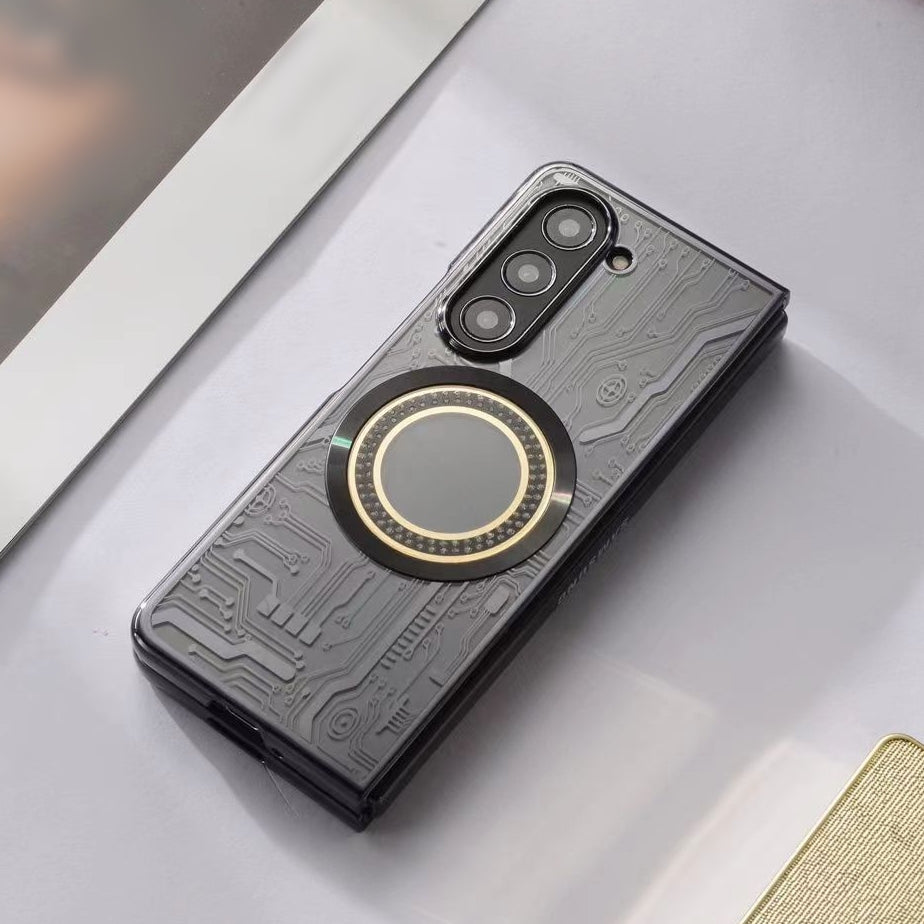 Plating Mechanical Circuit Diagram Magnetic Phone Case