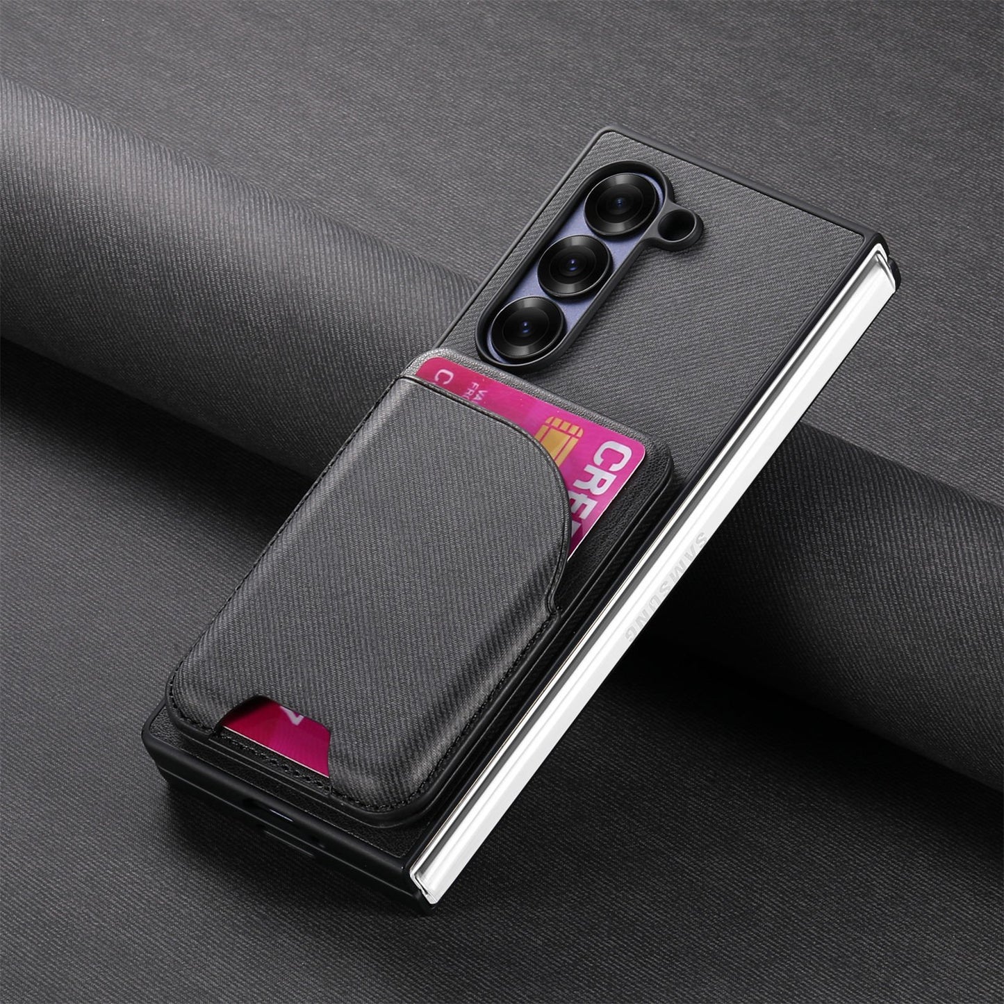 Folding Stand Magnetic Card Holder Spliced Phone Case For Samsung Z Fold3/4/5/6