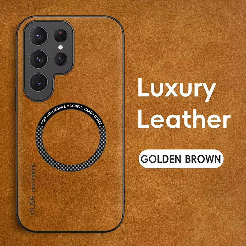 Magnetic For Magsafe Leather Case For Samsung Galaxy
