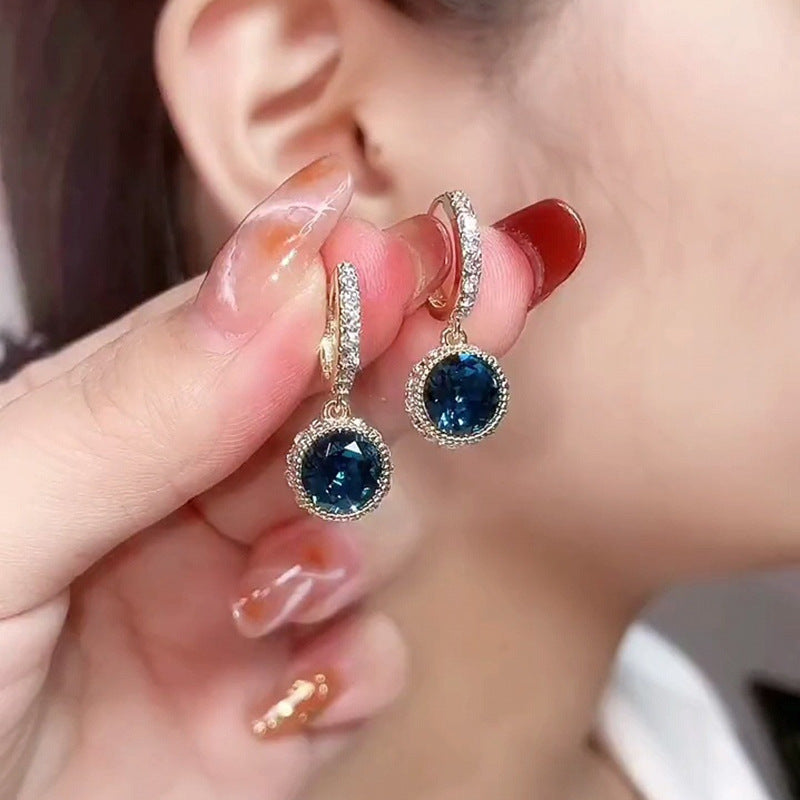 Sapphire Crystal Diamond Earrings