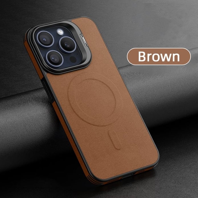 Premium matte leather magnetic charging protective case