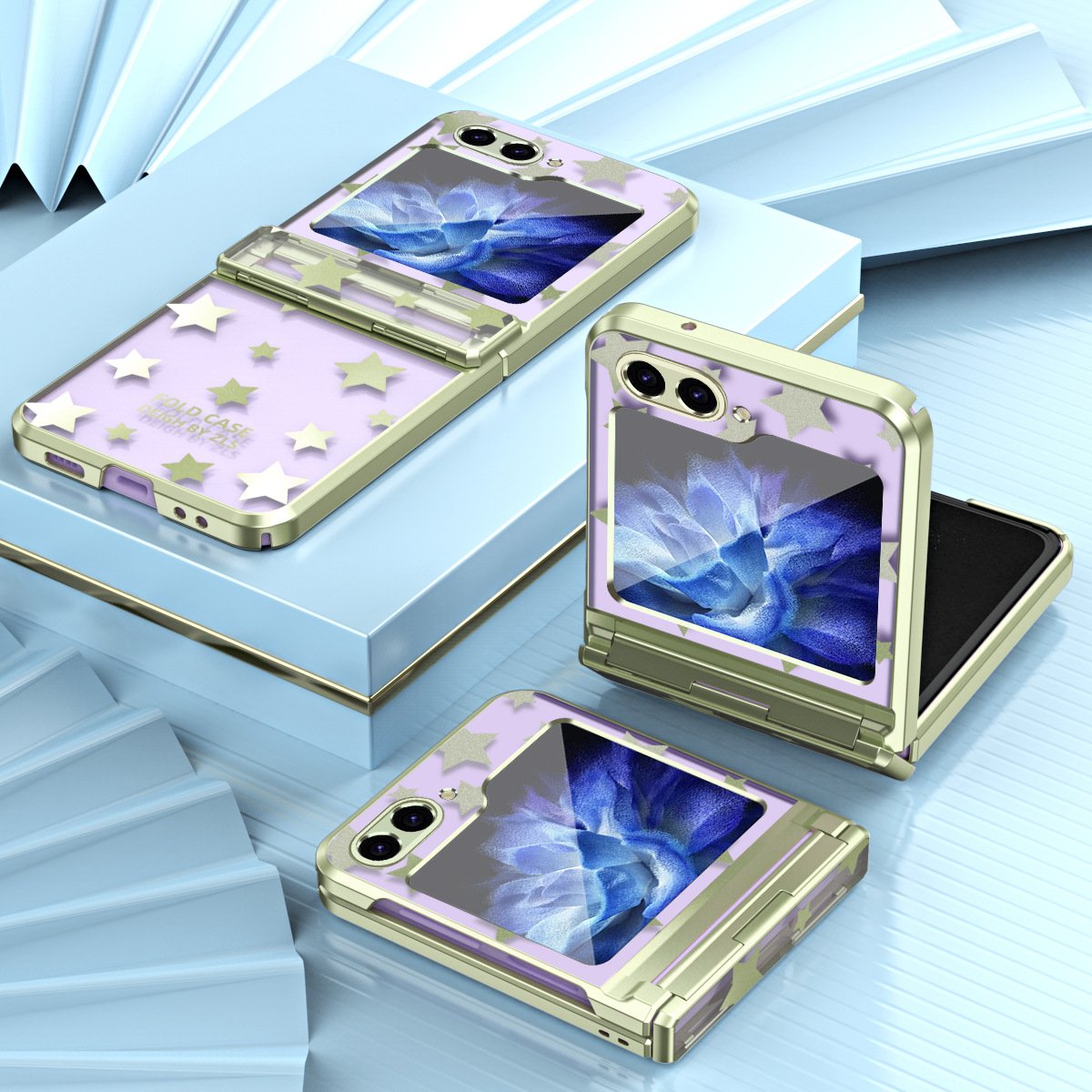Electroplating starry sky phone case, suitable for Galaxy Z flip 3/Galaxy Z flip 4/Galaxy Z flip 5/Galaxy Z flip 6