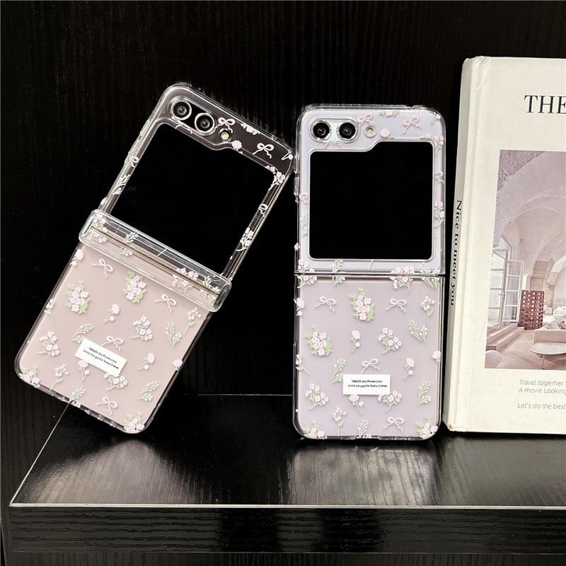 Floral bow phone case for Galaxy Z Flip 3/Galaxy Z Flip 4/Galaxy Z Flip 5/Galaxy Z Flip 6