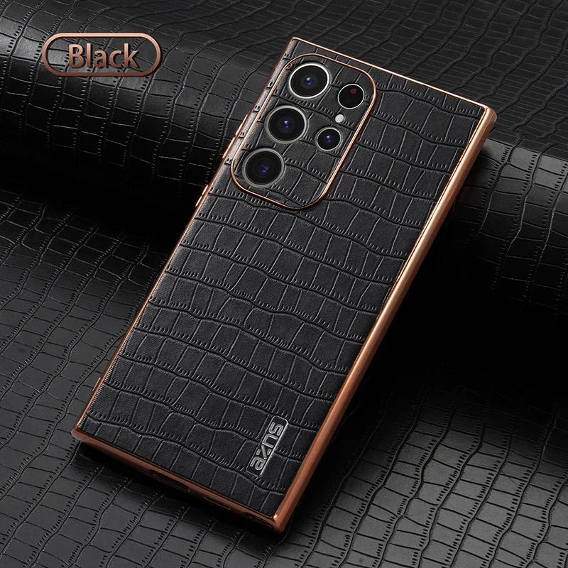Luxury Leather Electroplated Phone Case