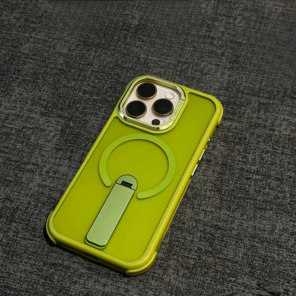 Luxury Magsafe Magnetic Holder Silicone Frame Case For iPhone