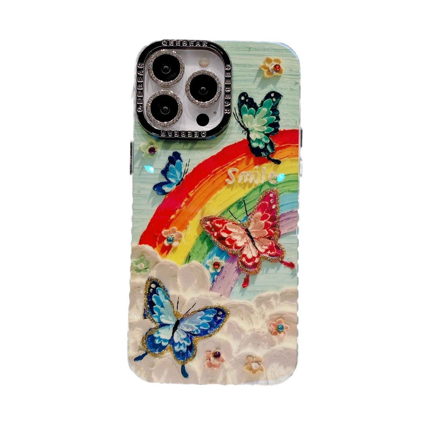 Rainbow butterfly phone case for iPhone 16/15/14/13/12/11