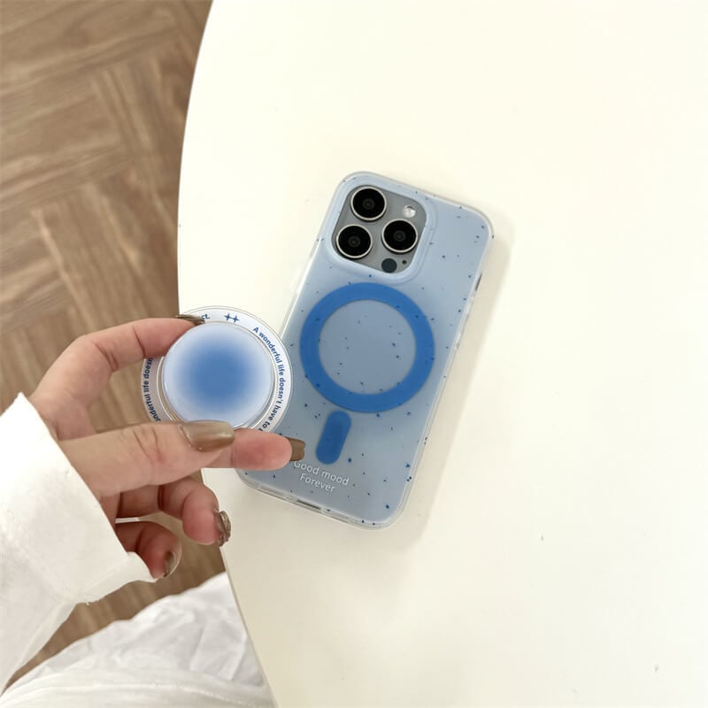 Simple solid color ink splash magnetic phone case