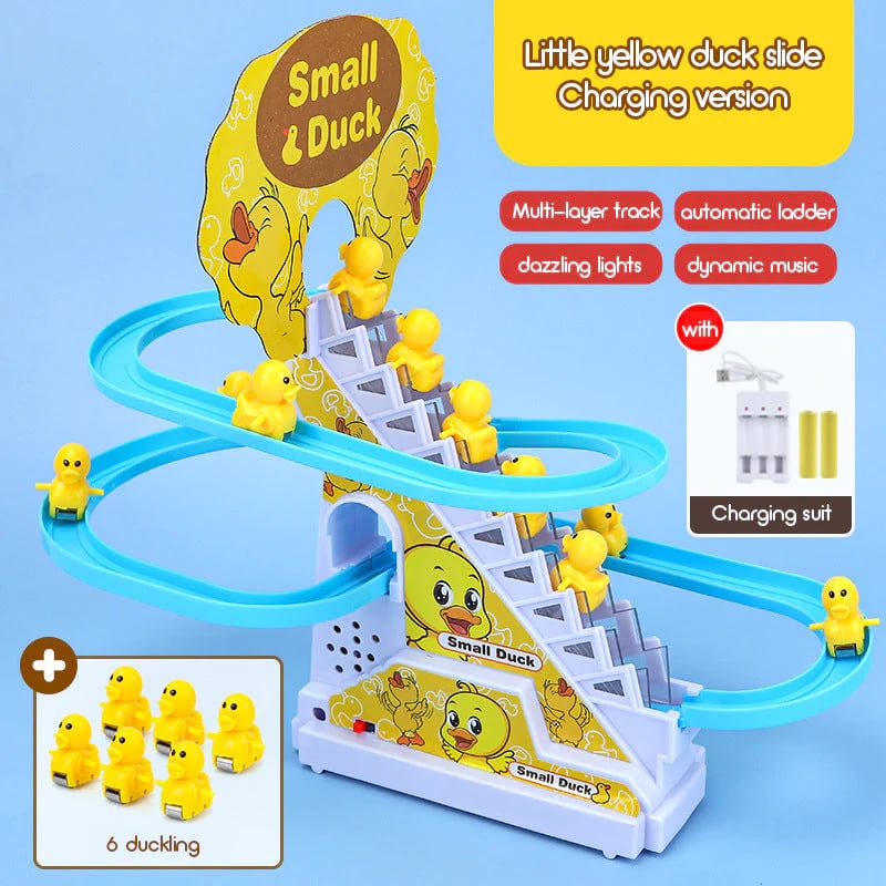 🦆Electric duck slide track with lights and music🦆