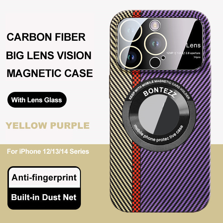 Luxury Carbon Fiber Pattern Magnetic Case  For iPhone 15 Series