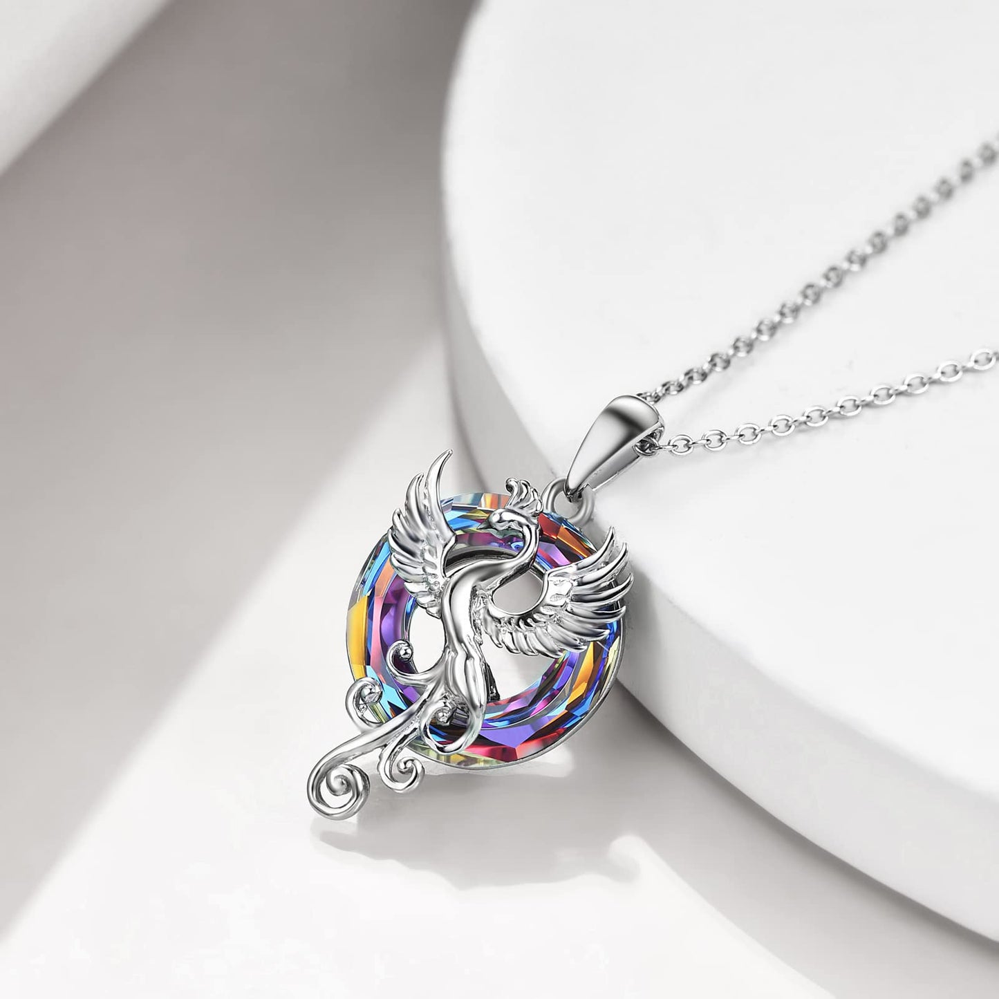 The Fire inside Me  Burns Brighter  than the Fire around Me Flying Phoenix necklace