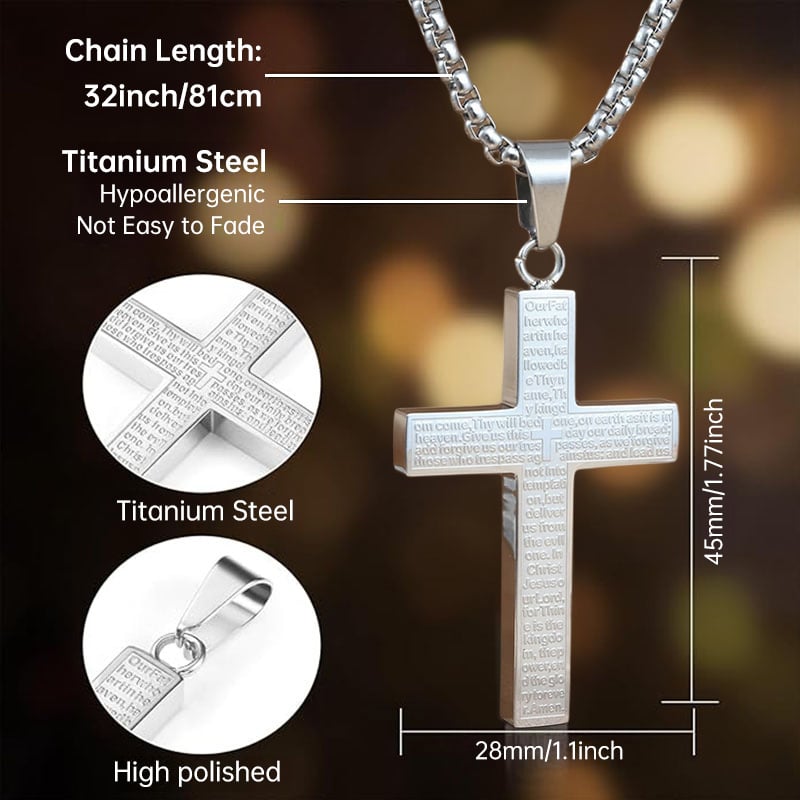 🙏Easter’s Hot Selling & 🔥🔥Lord‘s Prayer Scibble Cross Necklace