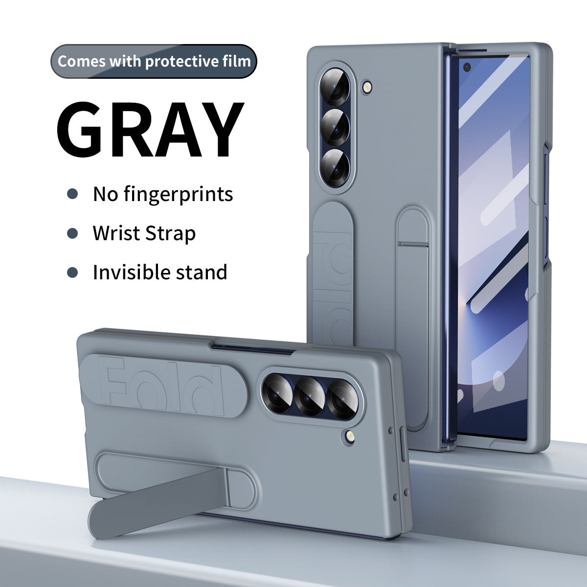 Shell And Film integrated Bracket Wrist Strap Phone Case For Samsung Z fold Series