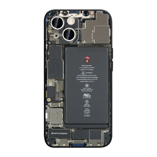 Circuit Board Glass Phone Case  For iPhone 15 Series