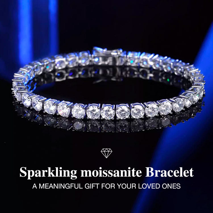 Kadayawan Festival Promo - Sparkling 3MM Moissanite Tennis Bracelet with free jewelry box. Chain length 20cm.