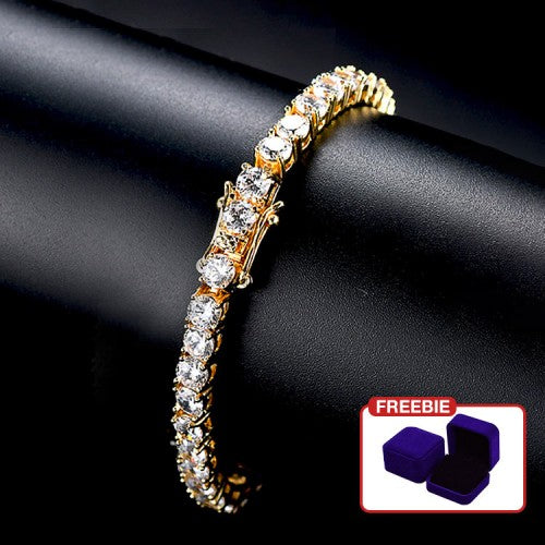 Kadayawan Festival Promo - Sparkling 3MM Moissanite Tennis Bracelet with free jewelry box. Chain length 20cm.