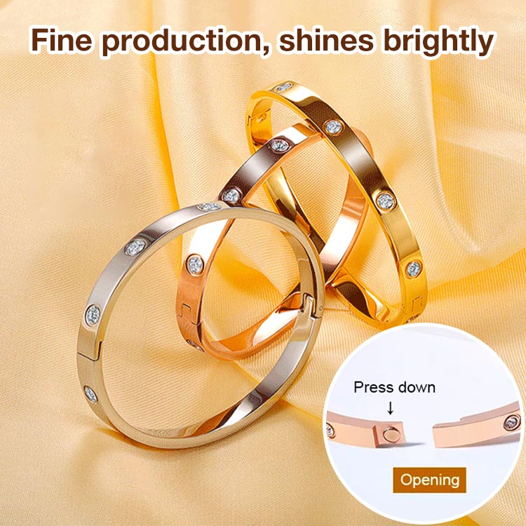 Titanium Steel Diamond Bracelet - Best Gift For Her. Free jewelry box