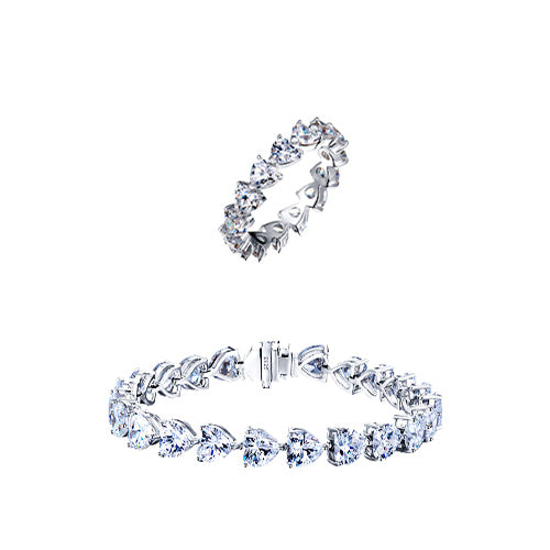 [GRA]Moissanite Jewelry Set- Free jewelry box-Best gift