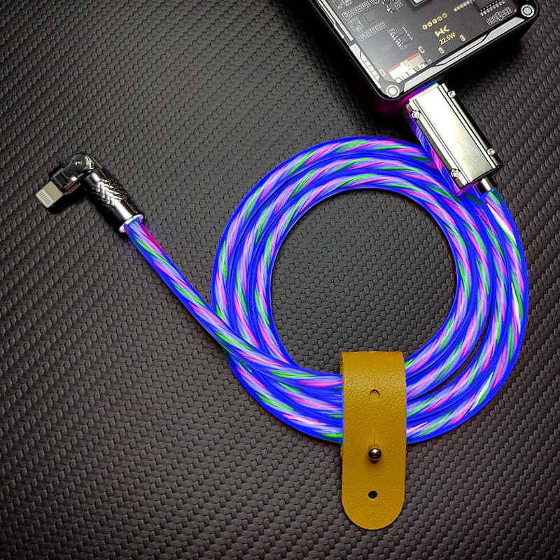 " 180° Rotating Fast Charge Cable with Neon Flow