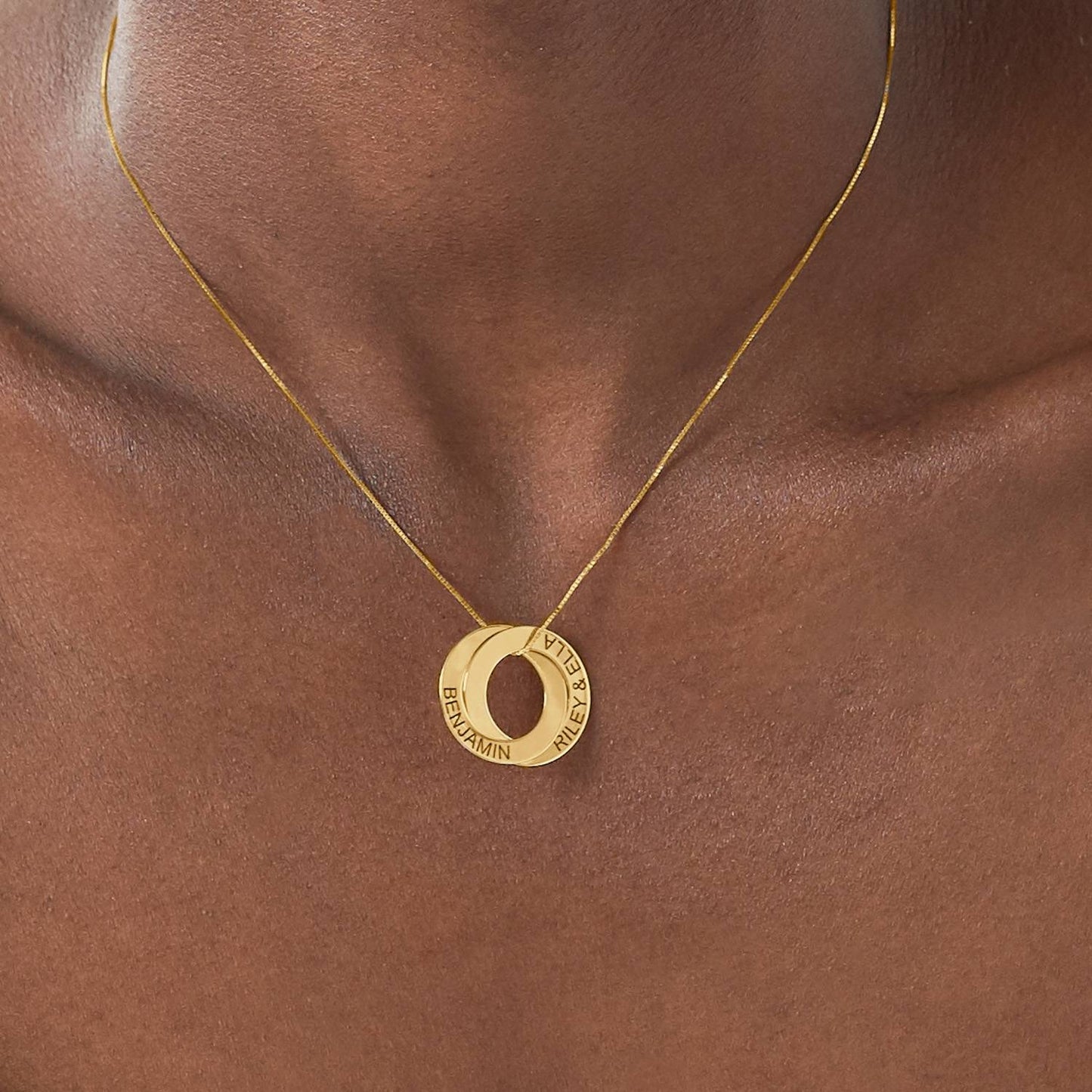 Minimalist Personalized Interlocking Circle Necklace