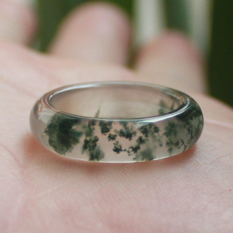 Natural Moss Agate Ring