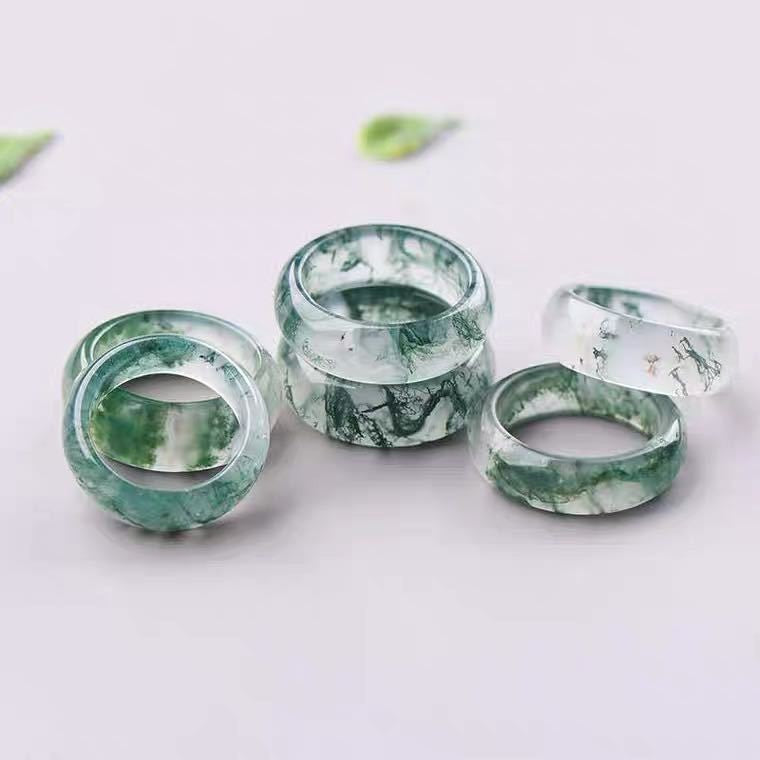 Natural Moss Agate Ring