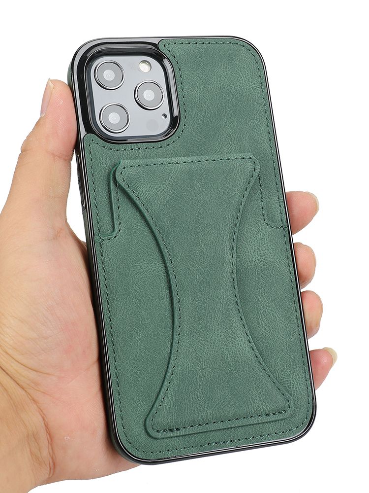 Luxury Card Slot Bracket Leather Case for iPhone