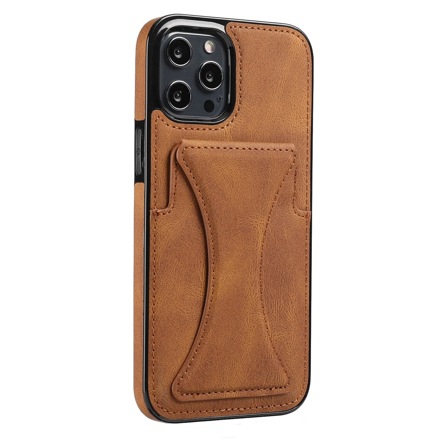 Luxury Card Slot Bracket Leather Case for iPhone