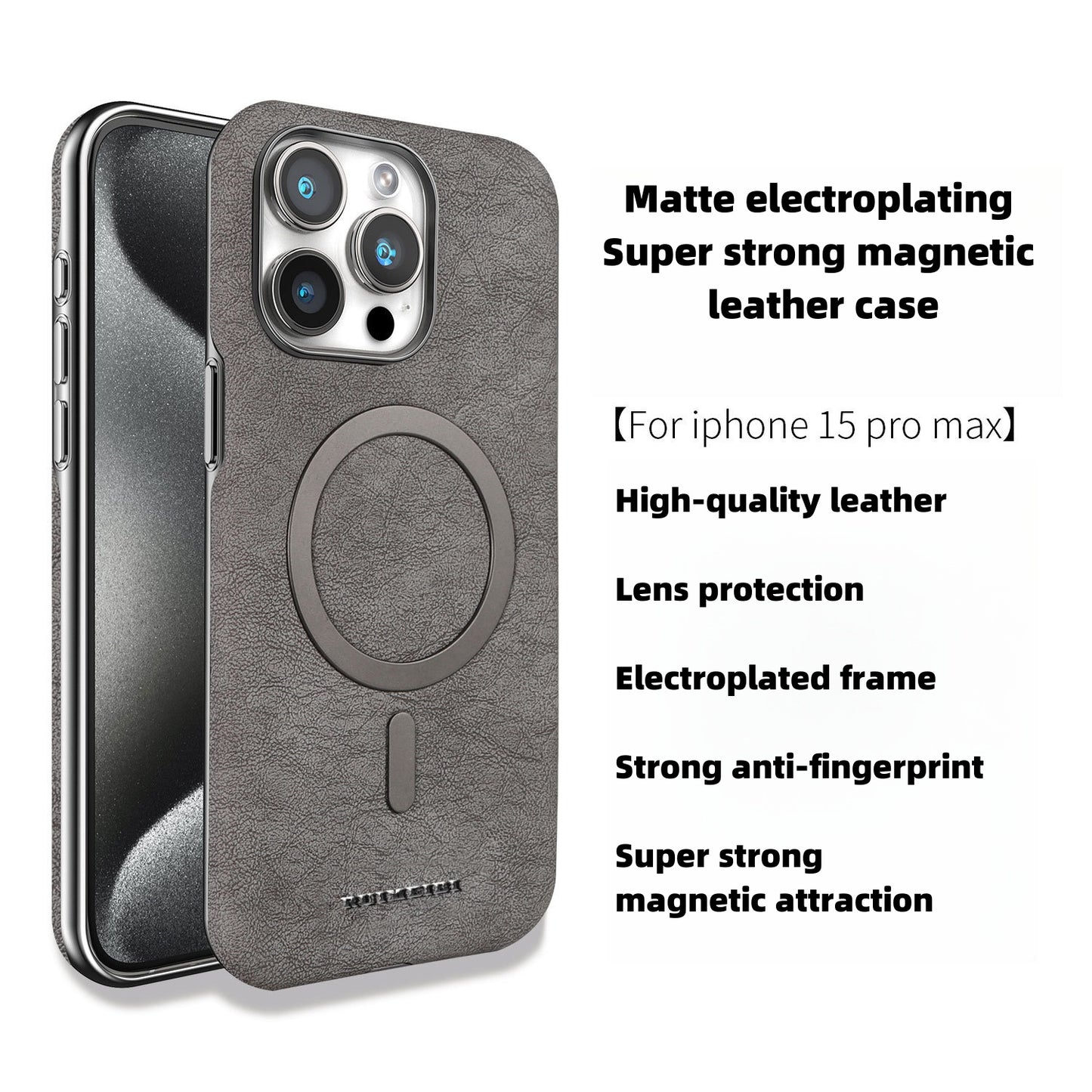 IPhone high-end business super strong magnetic leather mobile phone case